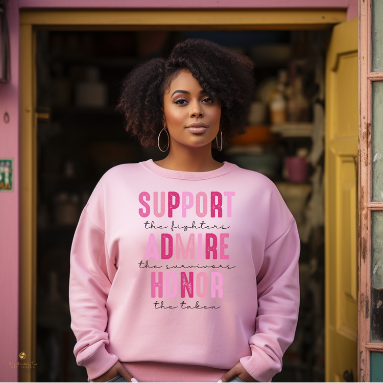 Breast Cancer Awareness Shirts & Sweatshirts | Support, Admire, Honor