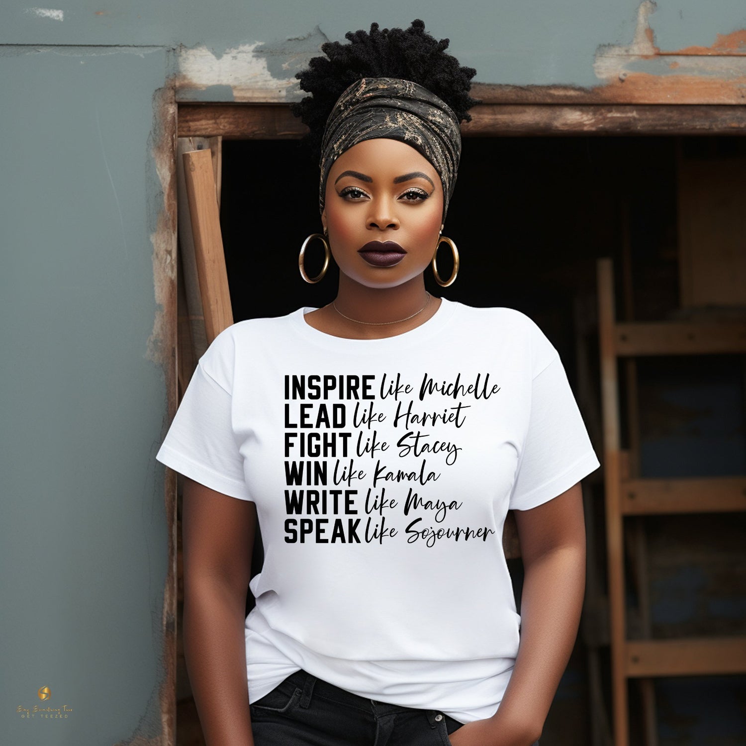 Women's History Icons T-Shirt: Inspire, Lead, Fight, Win, Write, Speak - saysomethingteez